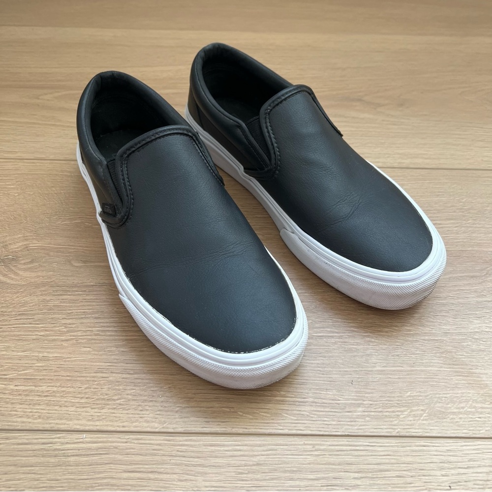 Vans Leather Classic Slip On Shoes (Unisex)